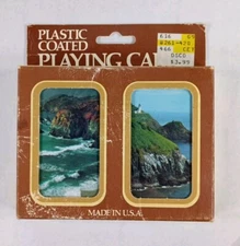 VINTAGE 2 DECKS OF HAMILTON  PLAYING CARDS SEASIDE OCEANNEW SEALED Made In USA