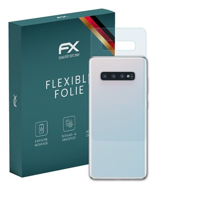 atFoliX 3x Folie für Samsung Galaxy S10 Plus Backcover Schutzfolie klar&flexibel