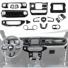 20x Interior Whole set Trim Cover Kit For Jeep Wrangler JL JT 2018+ Carbon Fiber