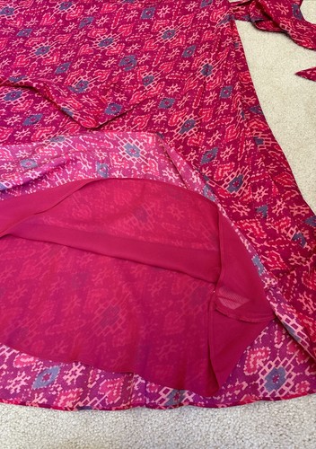 Ralph Lauren Black Label Tank A Line Dress W/Sash SZ 12 Beautiful Pattern Pink - Picture 11 of 14