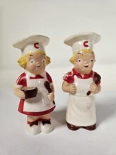 Vintage Campbells Kids Soup Kids Salt Pepper Shakers • Hard Plastic w/ Stoppers
