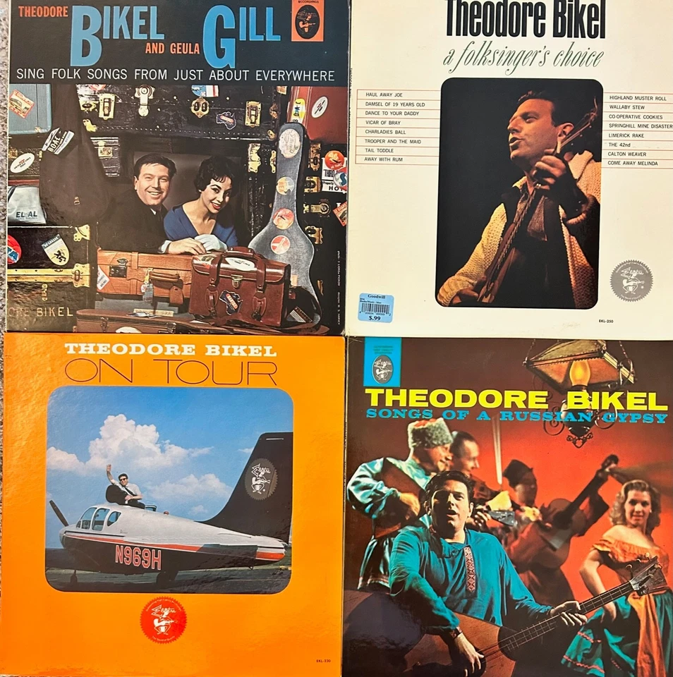 THEODORE BIKEL 4 LP lot Folksingers Choice On Tour Russian Gypsy VG+ - Image 2 of 4