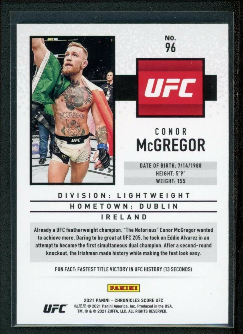 2021 CONOR MCGREGOR 097/149 PANINI CHRONICLES SCORE UFC