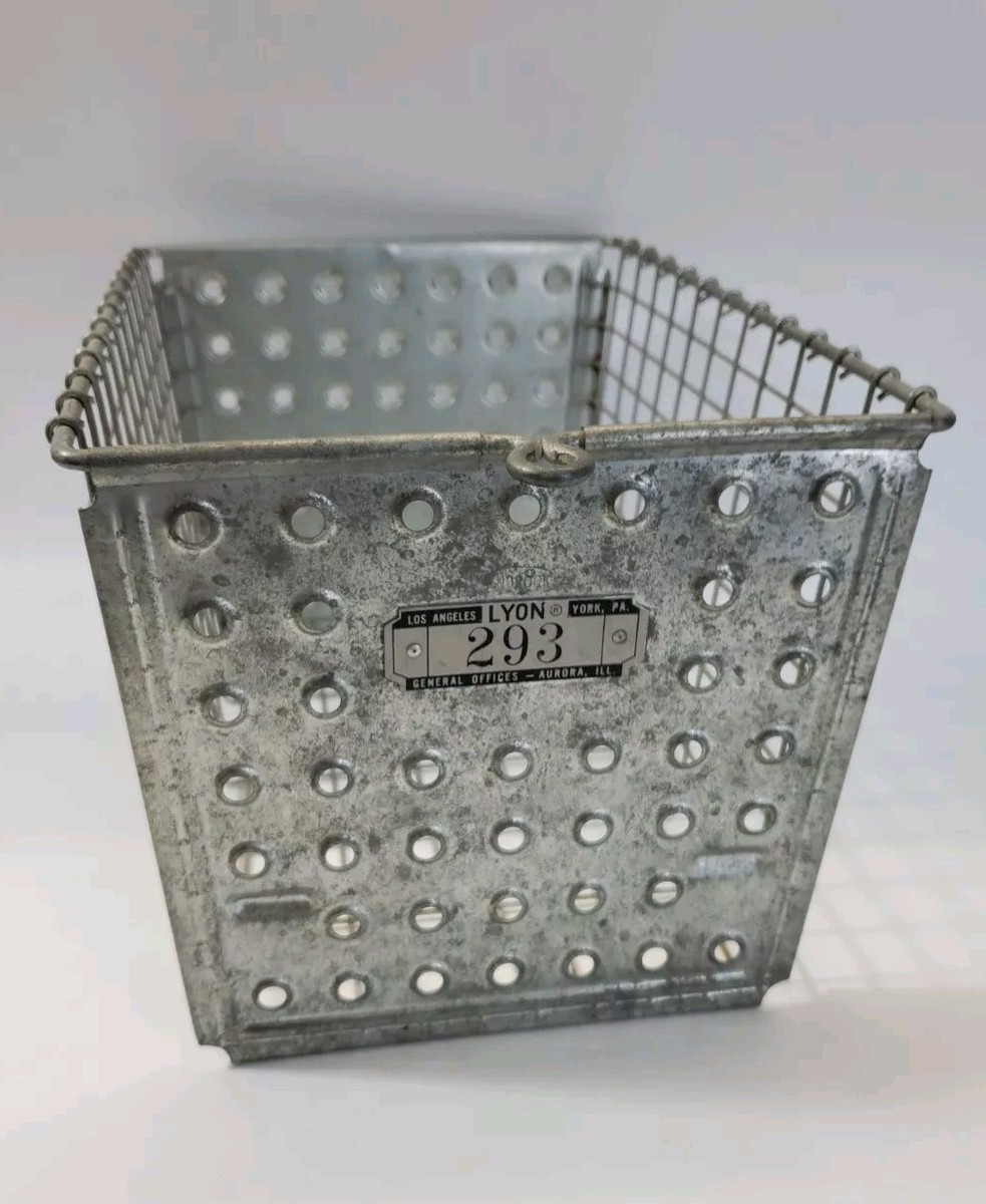 Vintage Wire Gym Locker Basket Swimming Pool Old Number Tag Silver