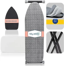 Extra Sturdy Compact Ironing Board Full Size - European Made Iron Board with Ext