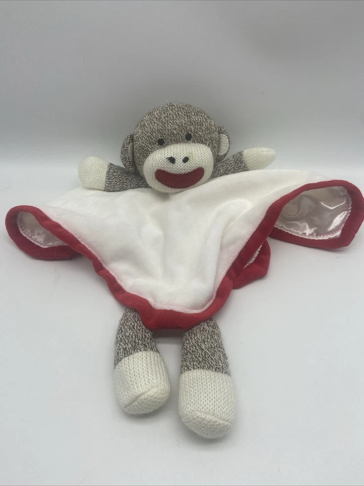 Baby Starters Sock Monkey Lovey Plush Rattle Security Blanket Stuffed Animal - Imagem 4 de 4