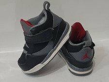 2014 Nike Air Jordan Flight 45 TD Toddler gray 364759 sz 5C Black Red RETRO kids