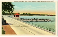 Postcard Boulevard West Shore Grand Reservoir Waste Weir Celina  Ohio SA91-N