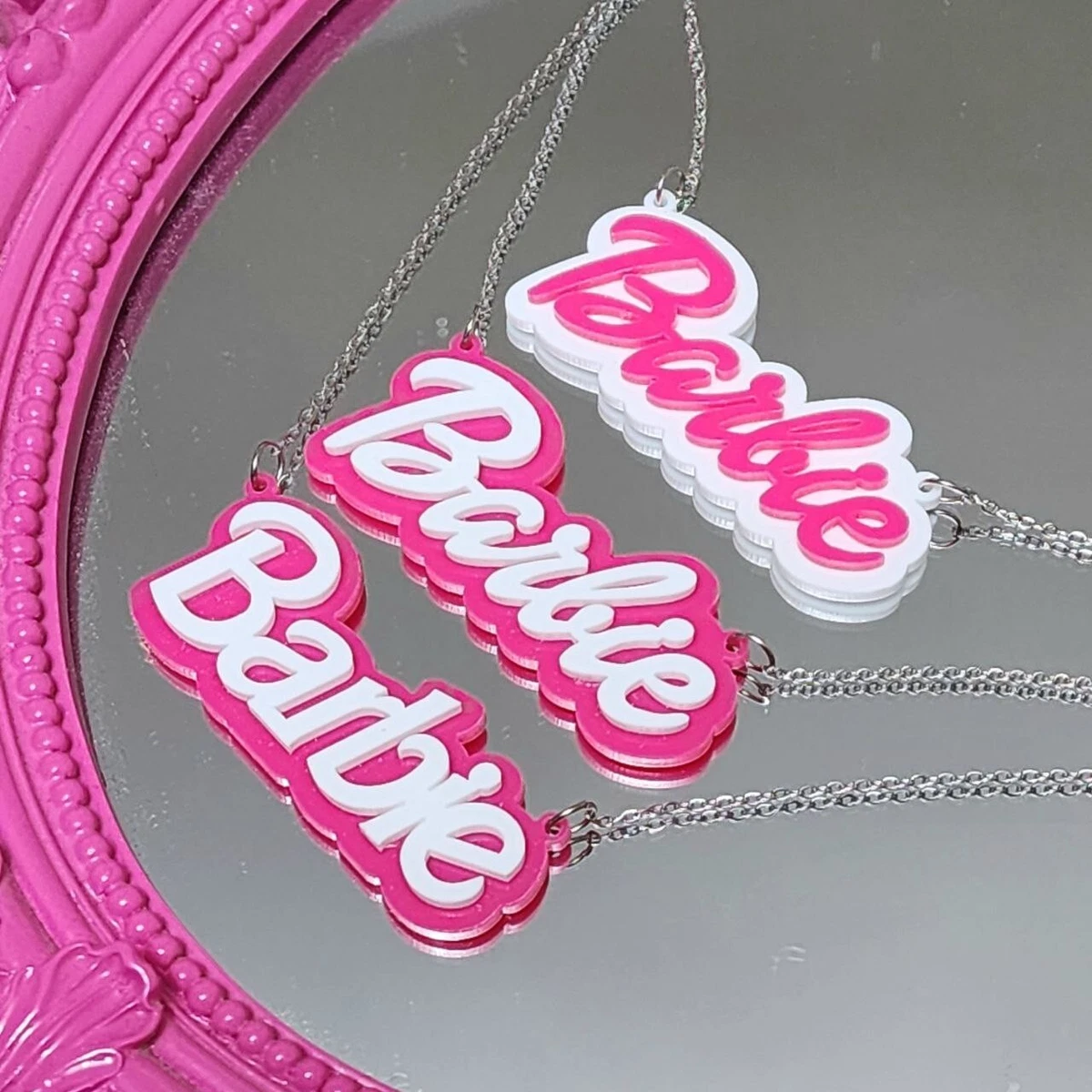Pink barbie cheap necklace