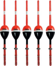 THKFISH Fishing Floats Bobbers Wood Floats Spring Slip Bobbers Oval Stick Floats