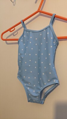 Girls Blue With White Spots Swimming Suit 6-9 Months By Matalan 