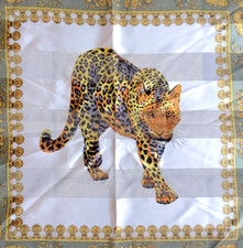 Scarf - Wrap - Leopard - Jaguar - Big Cat - 40" x 42" - Grecian Style Border