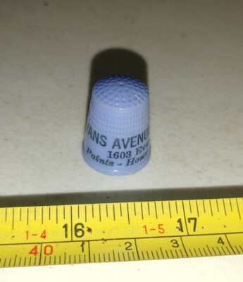 Vintage Evans Avenue Hardware Advertising Plastic Sewing Thimble