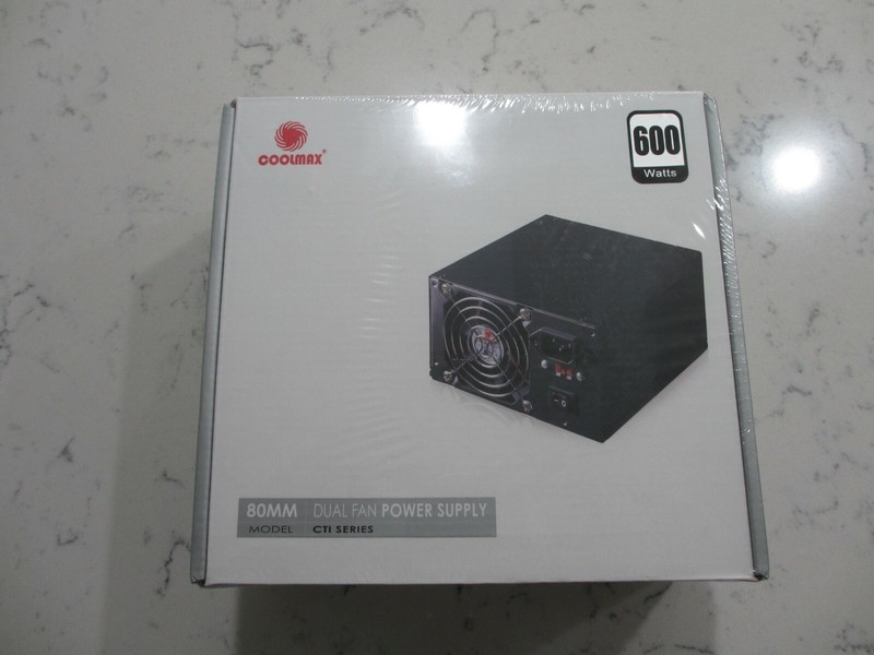 COOLMAX CTI SERIES 600 WATTS DUAL FAN POWER SUPPLY 80MM MODEL NEW SEALED IN BOX