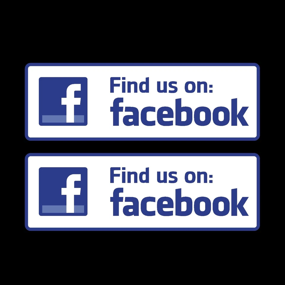 HEALTH&SAFETYDIRECT 2x Find us on Facebook 205x70mm Sticker - Shop Window Social Media Advertising