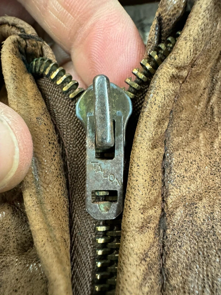 Винтажная мужская копия 70-х годов из выцветшей кожи пилота бомбардировщика ВВС 50-х годов L - Изображение 4 из 4