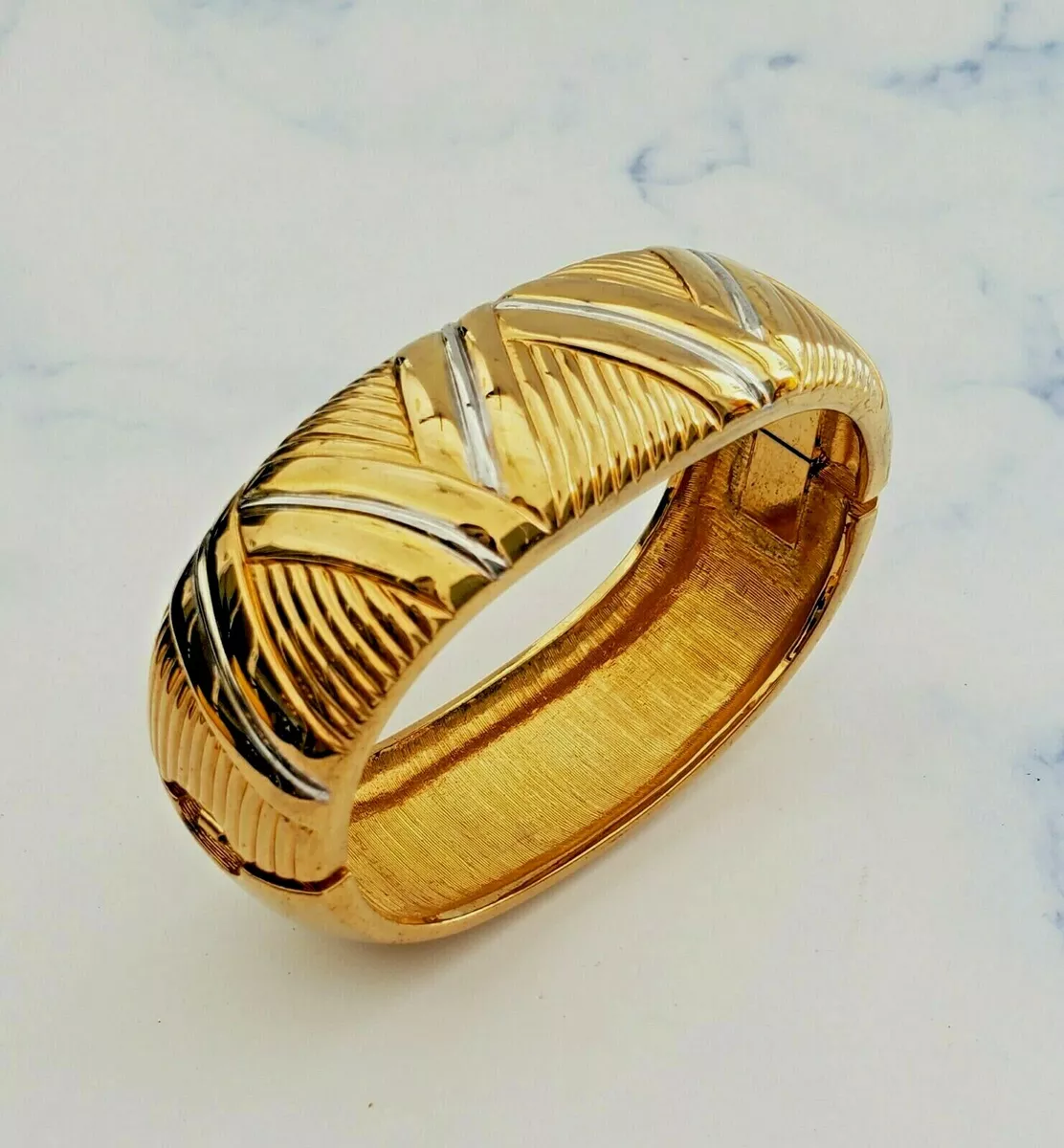 Vintage 1990 s Unsigned OROTON Gold and Silver Tone Geometric