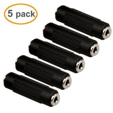 5 Pack 3.5mm 1/8" Aux Stereo Female to Female F/F Audio Coupler Adapter Jack