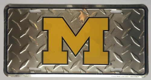 MICHIGAN WOLVERINES CAR TRUCK TAG DIAMOND LICENSE PLATE SIGN UNIVERSITY - Picture 2 of 5