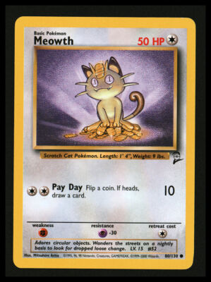 Pokemon Base Set 2 Meowth 80/130 Common Near Mint COMBINED SHIP | eBay