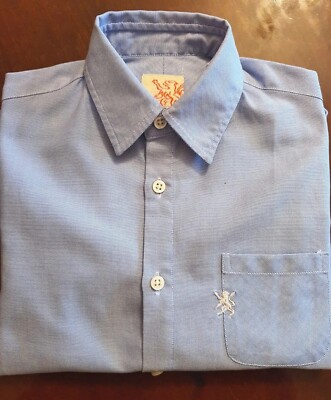 Mauro Grifoni Camicia Azzurra Cotone Made in Italy Taglia 6 Anni