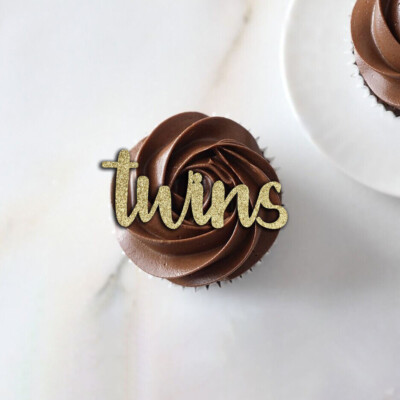 Zwillinge Cupcake Topper Babyparty Kuchen Deko Mädchen Junge Gender Reveal Party