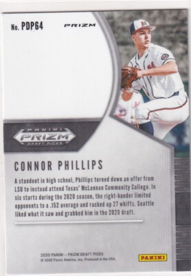 2020 PRIZMS SILVER RC CONNOR PHILLIPS CINCINNATI REDS PRIZM ROOKIE