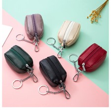Women's Leather Coin Change Purse Mini Wallet Zipper Pocket Bag with Key Ring US