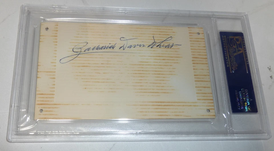 Zack Wheat 2x Signed Full Name 3x5 Index Card PSA/DNA COA Baseball HOF Autograph - Image 4 of 4