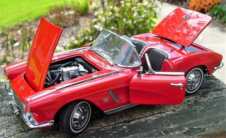 Coche de carreras Corvette Chevrolet clásico construido a medida modelo de metal 55 57 69 1957 Foto 3 de 4