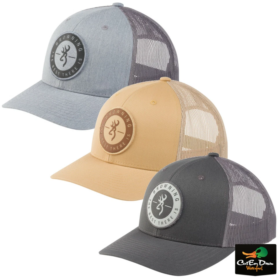 NEW BROWNING WHEEL PATCH LOGO MESH BACK CAP SNAP BACK HAT