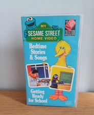 SESAME STREET BEDTIME STORIES & SONGS/GETTING READY FOR SCHOOL PAL VHS TESTED