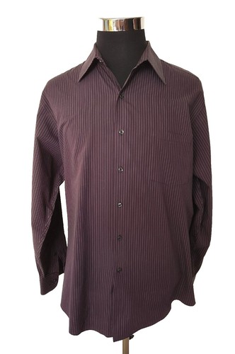arrow fairfield pinpoint dress shirts Arrow Fairfield Pinpoint Oxford Men Dress Shirt Black Stripe Size 16 32-33  USA