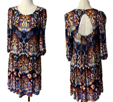 Anthropologie MAEVE Dress S Small Floral Backless Smocked 3/4 Long Sleeve NEW
