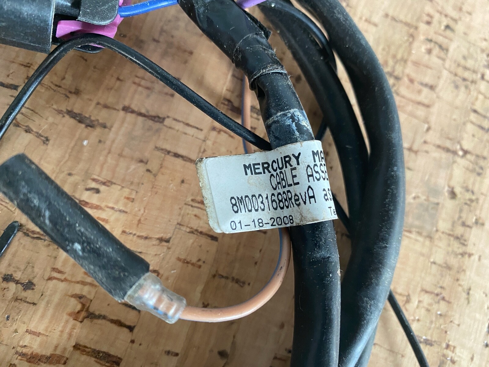 Mercury 8M0031688 Rev. C SMARTCRAFT Tachometer Harness Cable ASSY  