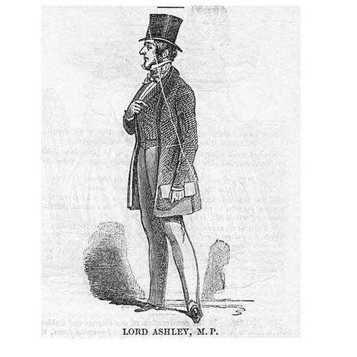 Lord Ashley MP for Dorset; Anthony ASHLEY COOPER - Antique Print 1842