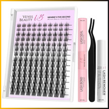 Wimpern Extensions Set 8-18mm Wimpernb&uuml;schel f&uuml;r Anf&auml;nger mit Kleber Pinzette