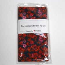 2Pack The Ultimate Pocket Square "Created for MACYS" Floral Pattern Orange
