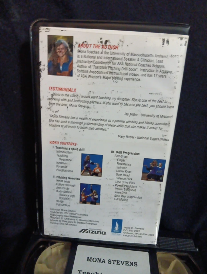 Mona Stevens Softball Teaching Pitching Training VHS Drills Demonstration Mizuno - Image 4 of 4