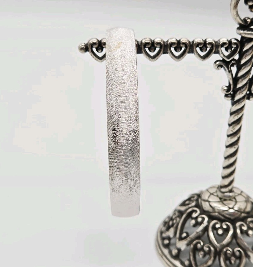 Monet Bangle Bracelet Silver tone Stackable textu… - image 1