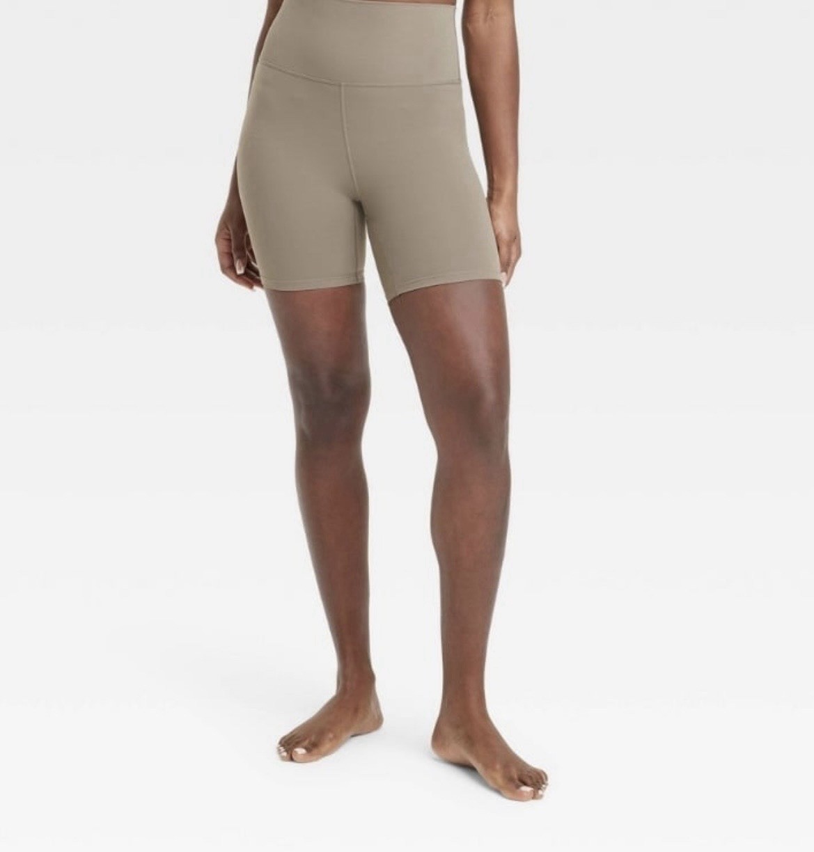 All In Motion Women's Bike Shorts Taupe Everyday Soft Ultra High-Rise XS