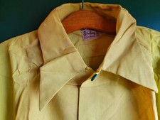 Vintage 40s Gab Loop Collar Rockabilly Shirt Large ML NOS FIXER STAINED UNWORN