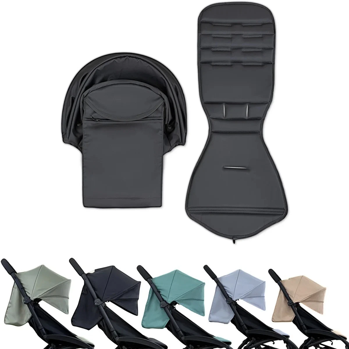 175° Stroller Hood Cushion Set Fit Babyzen YOYO YOYO2 Sun Shade Seat Pad