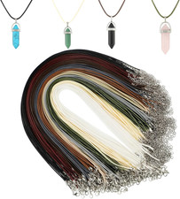 100 Pack Waxed Necklace Cord with Clasp, Earth Tone Colors, 20 Inch