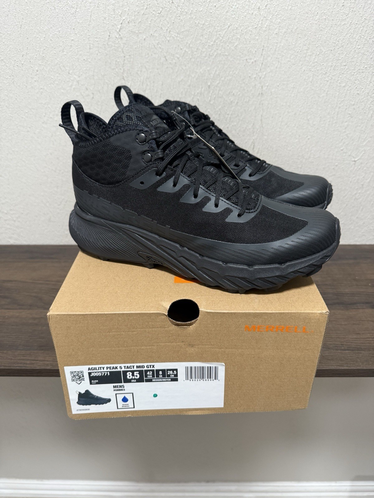 Merrell Agility Peak 5 TACT Mid GTX Vibram Trail Running J005771 Taglia 8 5 M