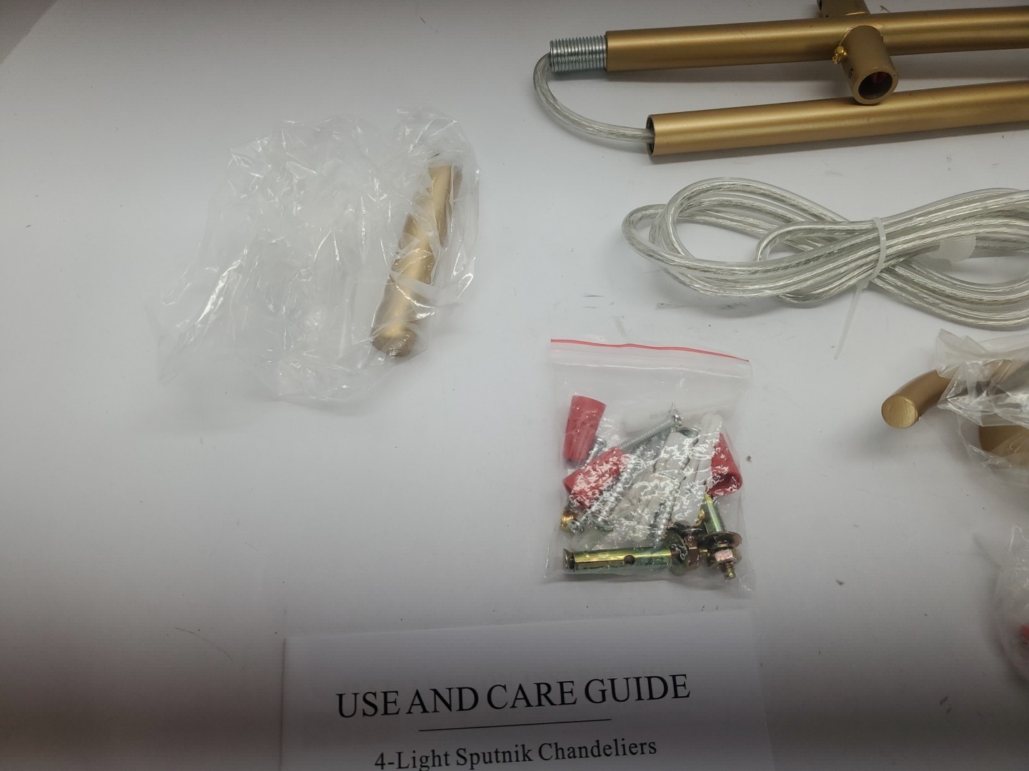 4 Lights Modern Gold Sputnik Chandelier, L31 '' Large Mid Century Long