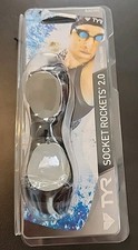 Tyr Socket Rockets 2.0 Mirrored Dark Red Silver Swimming Goggles New In Box