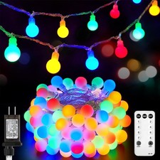 33Ft 100 LED String Light Multicolor 8 Modes, Timer for Decor
