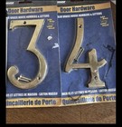 # 3,4 Solid Brass House Apt Residential Numbers 6” New Old Stock