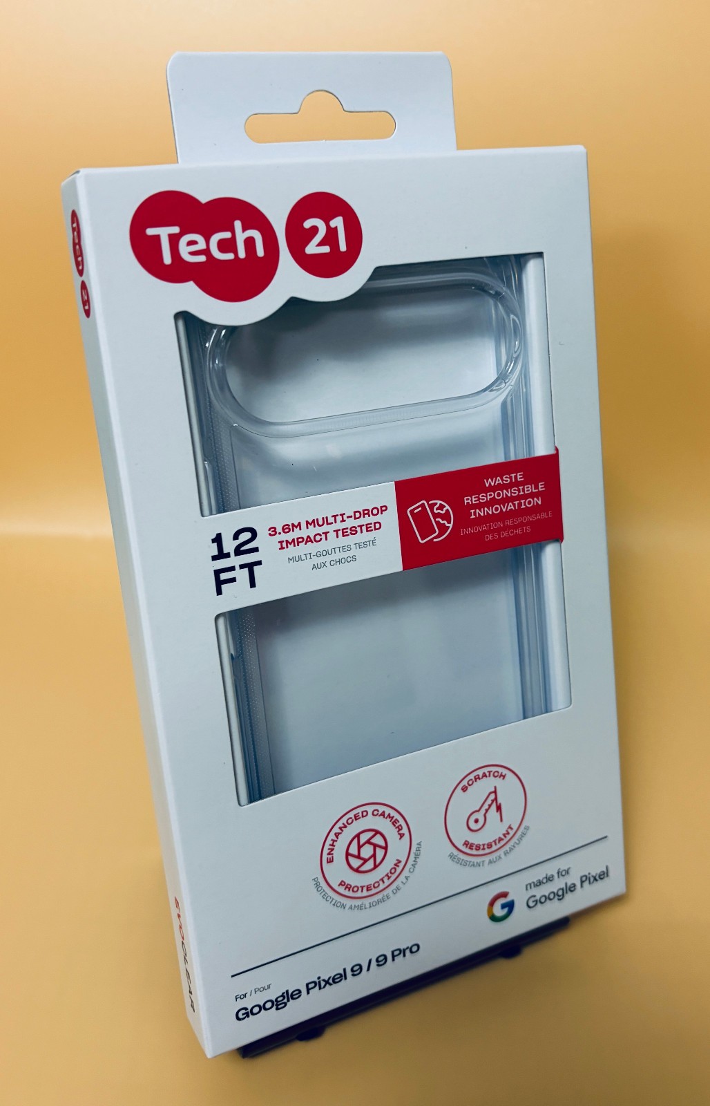 tech21 EvoClear case for Goole Pixel 9/9 Pro - Impact Protection - Drop Protection - Anti-Yellowing - Clear Case - Image 3
